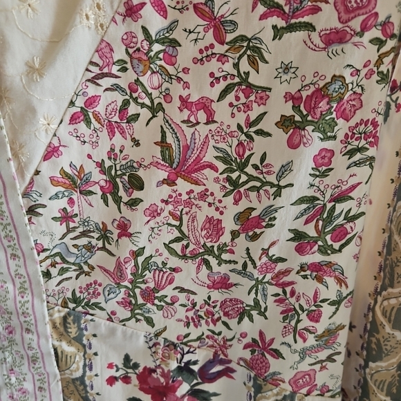 Denim & Co Vintage Floral Printed Button Up Top Sz M Career Romantic Cottagecore - Picture 5 of 10